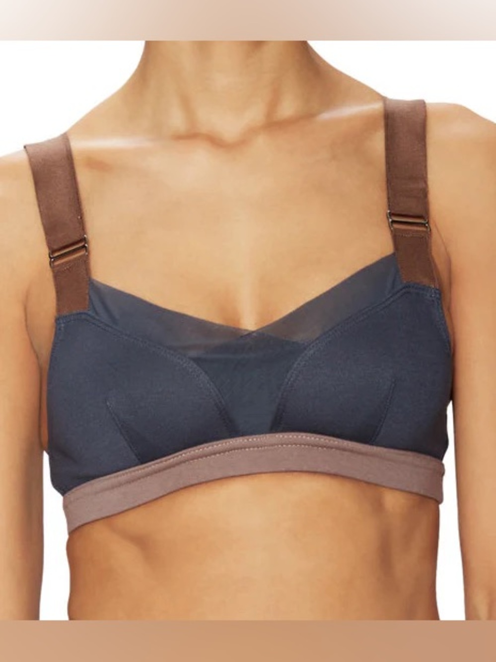 VPL B Bra "Upcycle" Sustainable Japanese Fabric Blue Brown